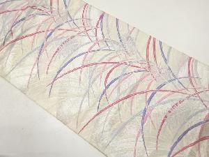 アンティーク　草葉模様織り出し袋帯（材料）